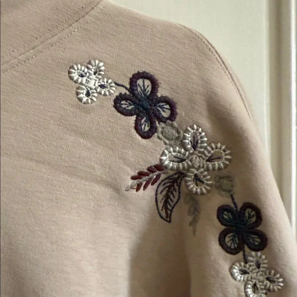 Abercrombie and Fitch Embroidered Women's Hoodie - Cream size Small - Picture 4 of 7